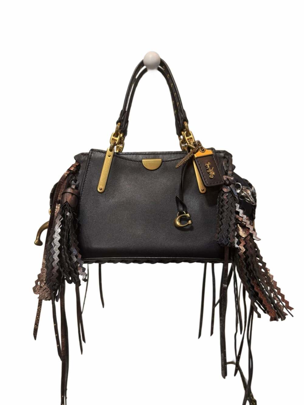 Coach Dreamer Limited Edition Runway Satchel with Rivets, Fringe, whipstitch